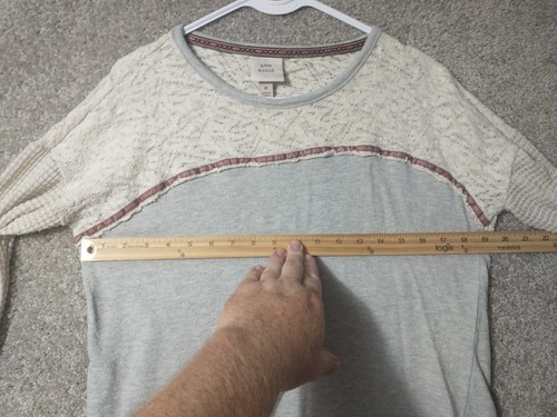 Knox Rose Shirt Women's M White Gray Long Sleeve Top Ladies - Picture 8 of 13
