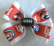 Girls Hair Bow 4" Wide Univ of Houston Cougars Football Ribbon French Barrette
