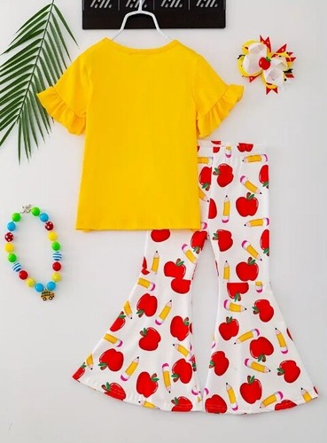 NEW Boutique Back to School Ready to Rule Girls Bell Bottoms Outfit Set - Picture 5 of 13