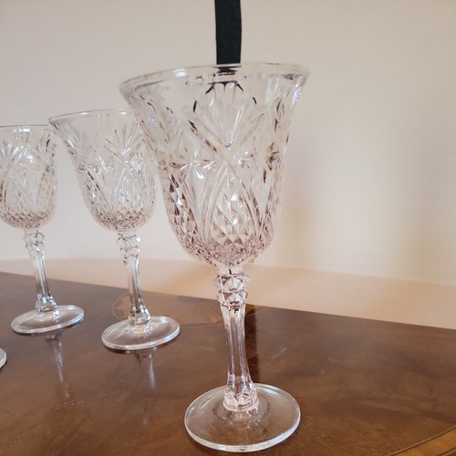 4 copas de agua grandes de vidrio prensado de 9", diseño de piña - Imagen 5 de 5