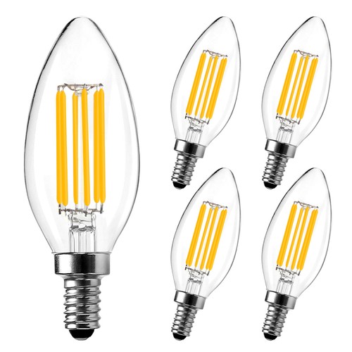 E14 LED Birnen kerzenbirnen 6W Leuchtmittel Filament Glühbirne Kerze Lampe 5er - Bild 13 von 14