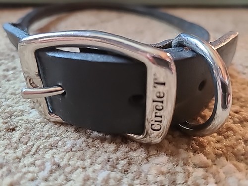 Circle T Leather Dog Collars 26" Black Brown - Picture 6 of 16