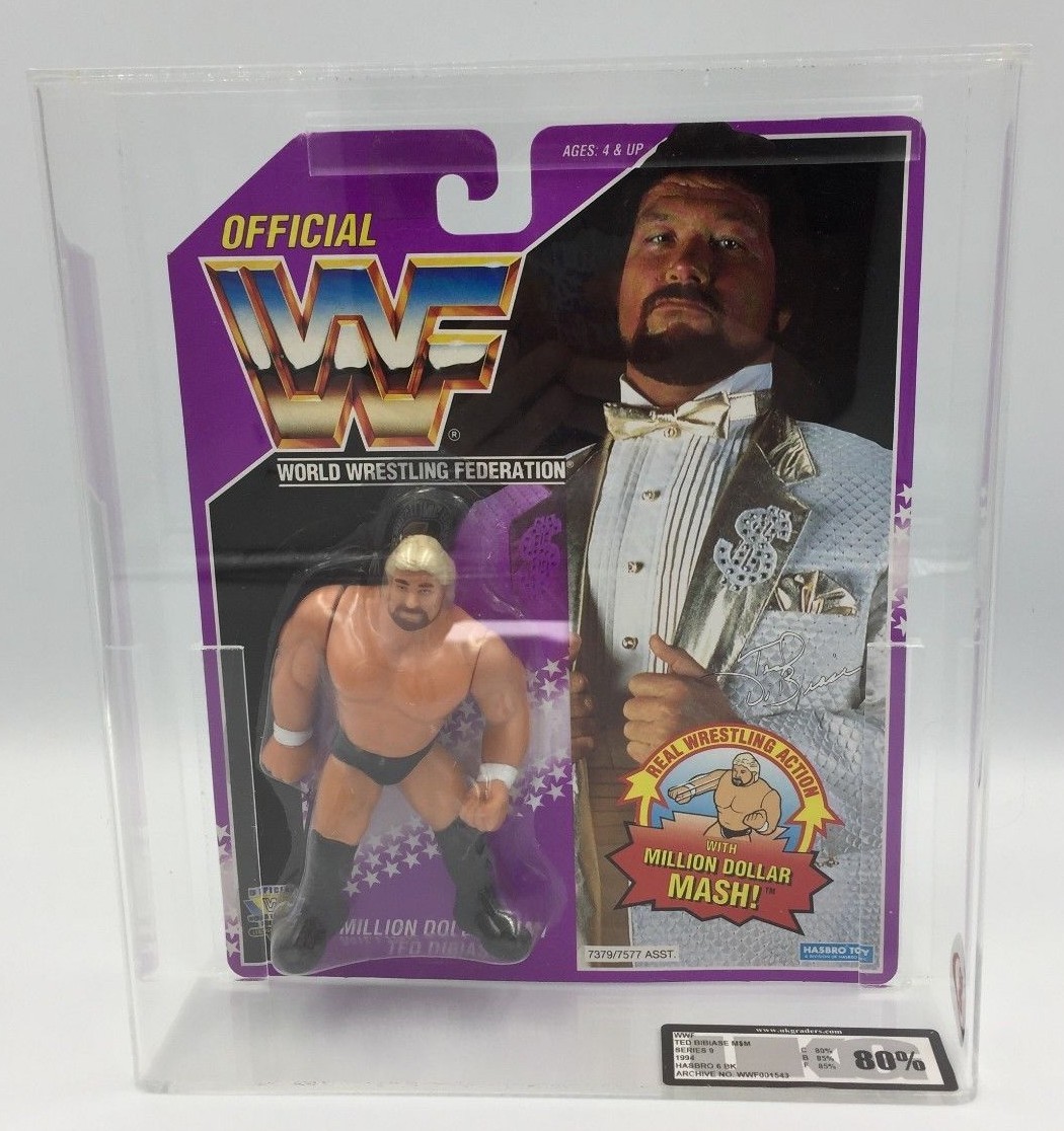 WWF Hasbro Ted Dibiase Million Dollar Man Carded UKG 80% not AFA graded-RARE WWF Hasbro Ted Dibiase Million Dollar Man Carded UKG 80% not AFA graded-RARE