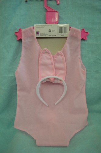 Easter Bunny DRESS Up Ears One PIECE Costume Toddler 3+ Pink WHITE New Toddler - Picture 7 of 10