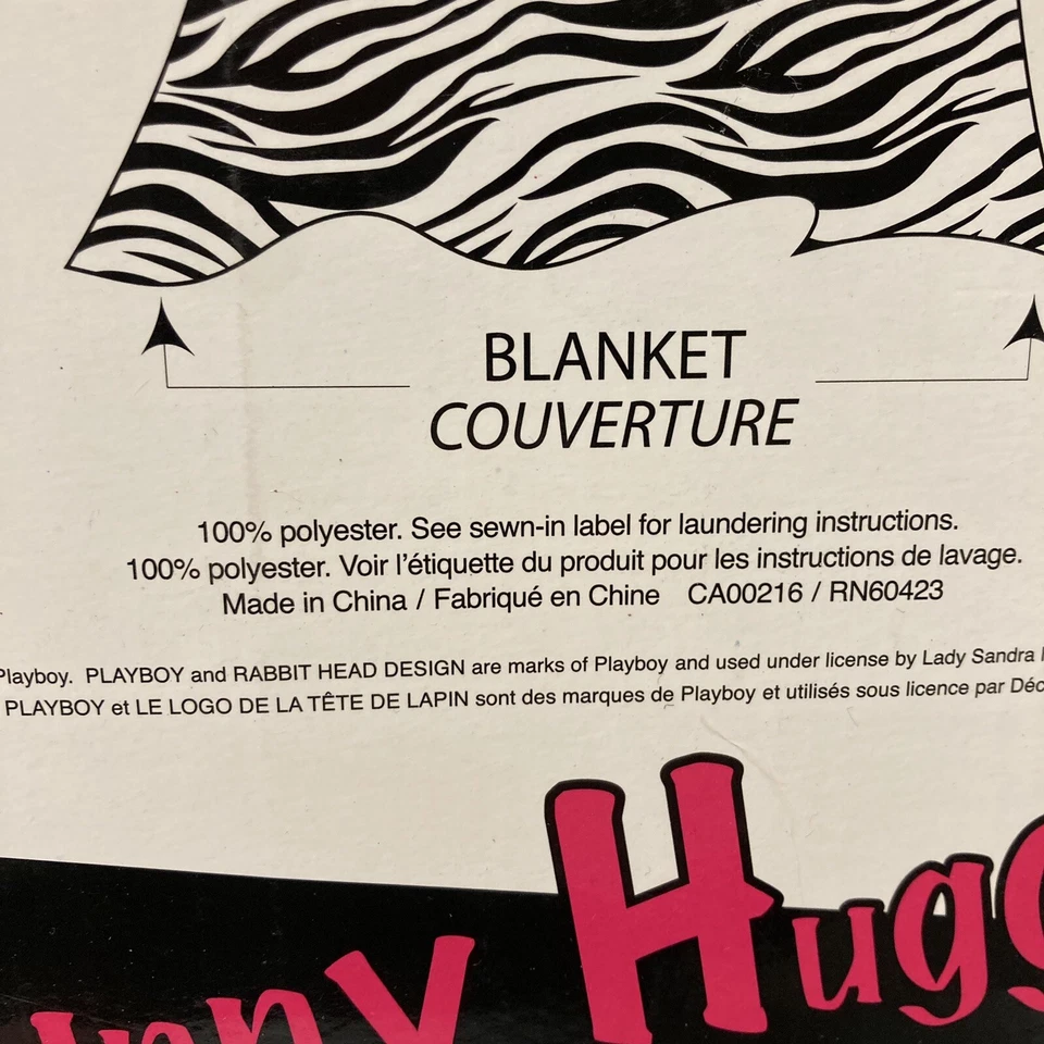 Manta polar Playboy Home Bunny Huggie 2010 - bata - estampado de cebra de colección Foto 3 de 4