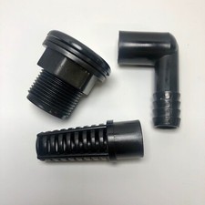 Lifegard Bulkhead Return Kit, 90 Slip Elbow xHose Barb, Screen Choose 1/2" or 1"