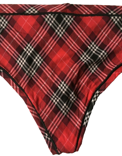 Sexy Tanga Bragas Victorias Secret Rojo a Cuadros Talla Única (S-L) Suave Suave ROSA - Imagen 10 de 12