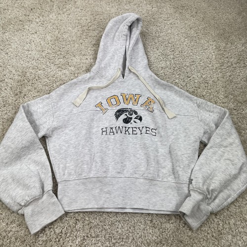 Iowa Hawkeyes medium womens sweatshirt cropped hoodie gray college - 第 1/8 張圖片
