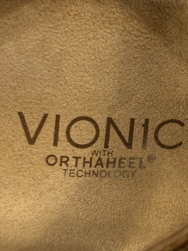 Sandalias informales Vionic Orthaheel talla 9M de cuero beige para mujer con tiras zapatos - Imagen 7 de 7