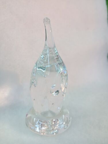 Exquisite Clear Crystal Glass Blown Miniature Simply Stylised Elephant Figurine - Picture 6 of 19