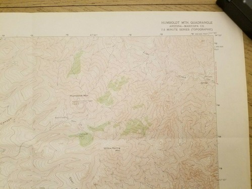 Mapa topográfico USDOI 1965 USGS Humboldt Mountain Quadrangle Arizona N3352 1:24 k - Imagen 2 de 8