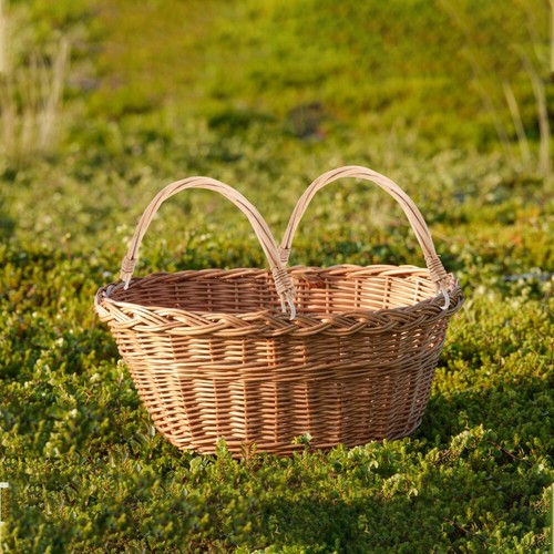 2 Pcs Wicker Picnic Basket Carry Handle Willow Fruit Crafting Shopping - Picture 5 of 12