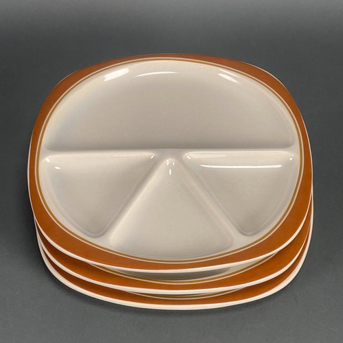 Vintage 70s Rosenthal Studio Line Divided 4 Section Dinner Plates - Set of 3 - Picture 4 of 17
