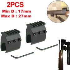 2Pcs Barrel Clamp Mount Picatinny Rail Adapter for Flashlight Laser Sight