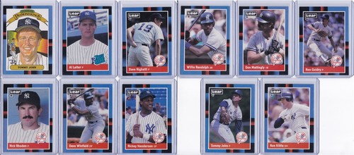 New York Yankees 1988 Leaf Baseball Team Set 11 cards - Picture 1 of 5