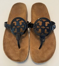 TORY BURCH MILLER CLOUD SANDAL PERFECT BLACK/ NATURAL SIZE 8