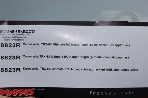 Traxxas TRX 8823 R Body Ultimate RC Hauler Black 6x6 NEW - Picture 3 of 6