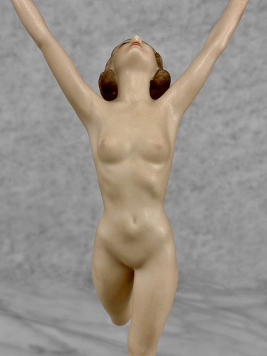 Antique Art Deco Karl Tutter Nude Women Figural Sculpture - 14" - Picture 7 of 11