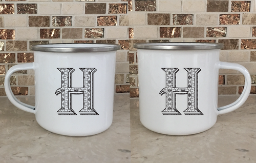 Camping Tasse Camper Edelstahl Kaffee Tee Monogramm personalisiert Buchstabe A-Z - Bild 26 von 64
