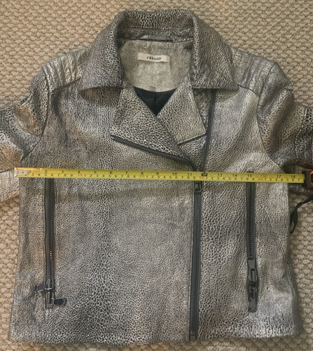 J BRAND Metallic Lamb Leather Moto Jacket-zip cuffs, fully lined-size L EUC - Picture 12 of 14