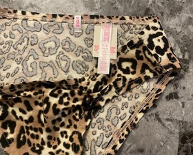 NWT VICTORIA'S SECRET PINK S LEOPARD CHEETAH RUCHED VINTAGE RARE BIKINI PANTIES