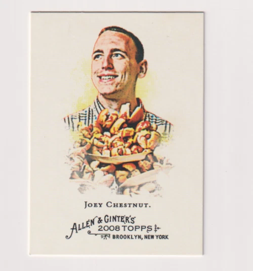 Joey Chestnut 2008 TOPPS ALLEN & GINTER CARD #109 HOT DOG EATING CHAMPION