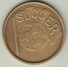 Soccer ball and flag antique bronze coin card guard