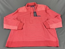 Vineyard Vines Golf Pullover Shep Shirt XL Red Striped Cotton Polyester 128