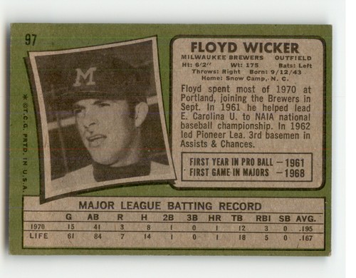 1971 TOPPS BASEBALL # 1 TO # 200 SEE DROP DOWN MENU FOR CARD YOU WILL RECEIVE. - Picture 192 of 372