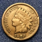 1908 S Indian Head Cent F Fine Details Penny 1c Coin #382