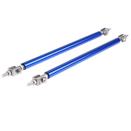 8'' Universal Adjustable Bumper Rod Splitter Spoiler Support Tie Bars Blue Pair - Picture 4 of 8