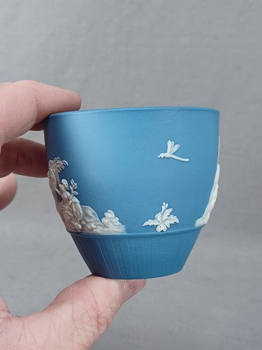 British Turner Blue & White Neoclassical Figures Coffee Cup & Saucer C.1790-1800 - Picture 4 of 16