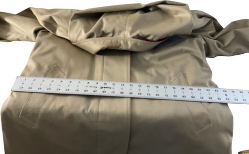 London Fog Women's Trench Coat Size 16 Cotton Polyester Beige Red Lined - Picture 5 of 10