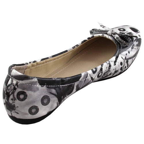 Nuevos zapatos para mujer ballet plano bailarina sintética informal verano blanco negro - Imagen 4 de 6