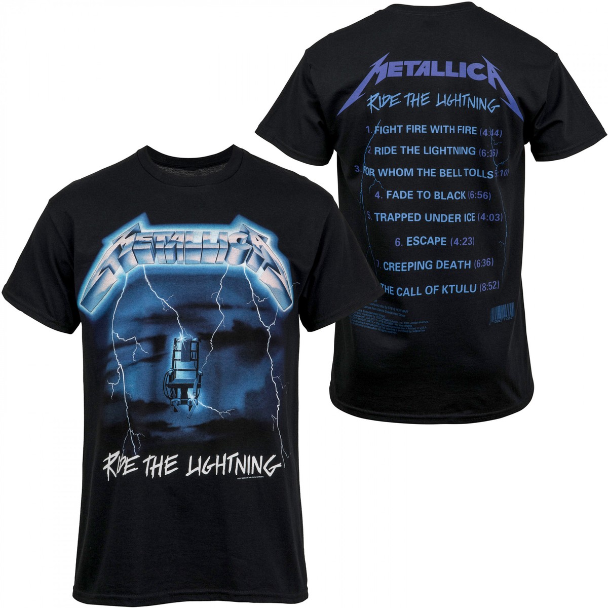 Metallica Ride The Lightning Album T-Shirt Black | eBay