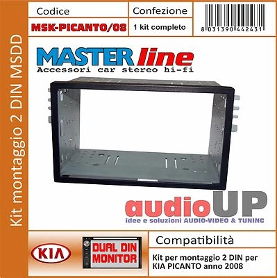 Panneau car Radio 2 din Adaptateur Pour Kia Picanto à Partir De 2008 IN Avant - Photo 1/2