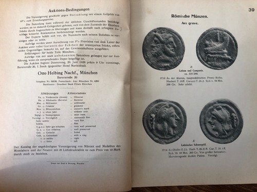 OTTO HELBING NACHF MUNCHEN Munzauktion (20 juni 1929) Romische Munzen NUMISMATIC - Picture 4 of 8