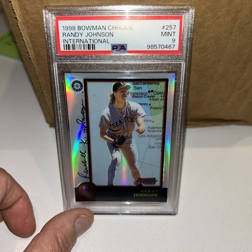 Randy Johnson 1998 Bowman Chrome International Refractor #257 PSA9 Baseball Card - Picture 8 of 8