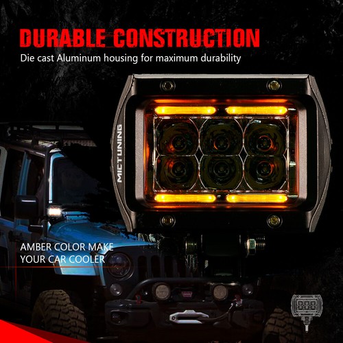 2PCS 4" 18W 1620LM Led Light Bar Pods Flood Beam Fog Lamp Offroad Car UTV - Picture 6 of 14