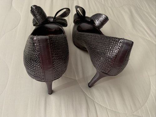 Moda Spana Gun Metal 4” Heels with Bow SZ 8M - Picture 9 of 10