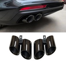 2pcs Black Exhaust Tips Tail Pipes for Porsche Panamera 3.0 Base 2017-2025