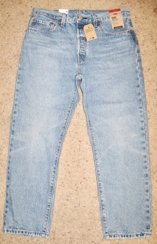 Neu mit Etikett Levi's 501 Original Cropped High Rise Straight Leg Jeans Knopfleiste; 31 x 26 - Bild 2 von 14
