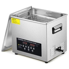 CREWORKS Stainless Steel 10L Liter Industry Ultrasonic Cleaner w/ Timer & Heater