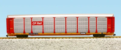USA Trains R17182 CANADIAN PACIFIC BI-LEVEL AUTO CARRIER RED/BLACK, NEW, G Scale - Image 1 of 4