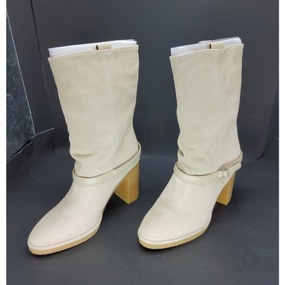 NEW Franco Sarto L- Paxton Mid Calf Boots Women's 9.5 M Ecru Suede Platform