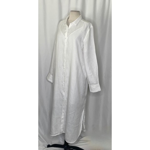 NWT!! J. CREW Tunic Shirtdress Linen Solid White Dress Shirt Dress Medium - Picture 5 of 15