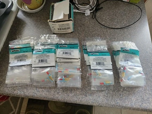 QTY -(51) Panduit FLCSMCXAQY LC Opticam 50/125um 10 GIG OM3/OM4 Fiber Connectors