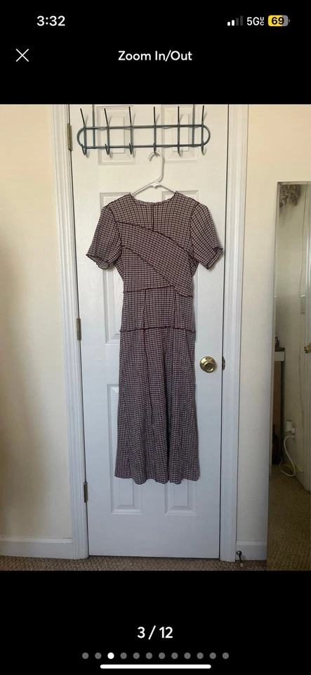 Vestido para mujer Snidel Jfashion talla 0 borgoña maxivestido manga corta Foto 3 de 4