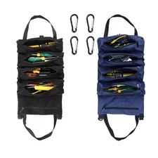 2 PCS Roll up Tool Bag Bags Small Portable for Daily Travel (Black and Blue)