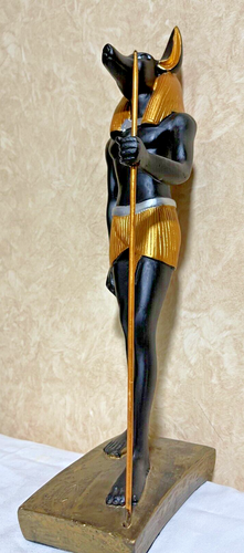 2x13 inch: Ebros Anubis Egyptian God of afterlife Handmade Black & Gold Statue - Picture 19 of 24